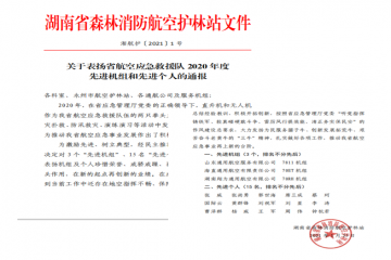 山東通航B—7811機組榮獲湖南省應(yīng)急廳2020年度先進機組和先進個人稱號